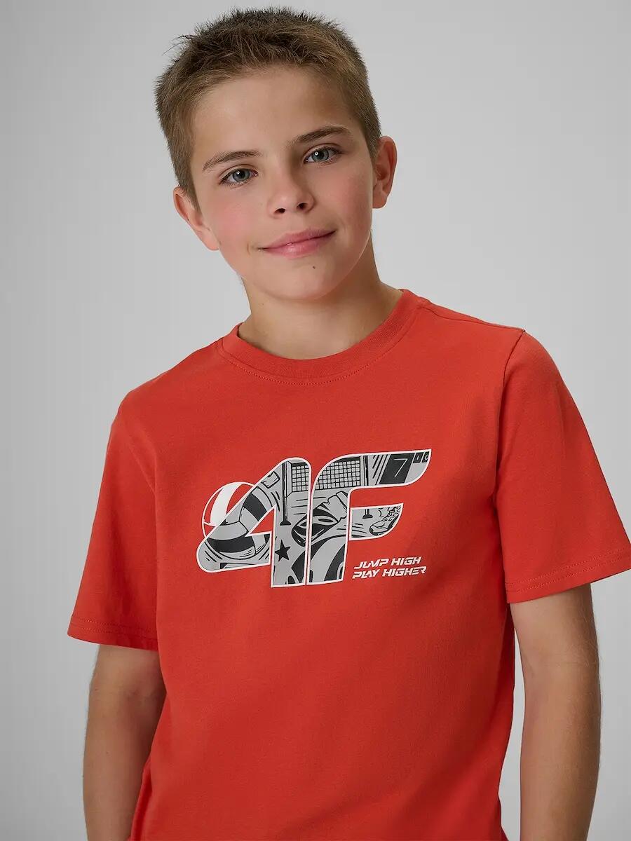T-shirt bawełniany chłopięcy 4F 3/6