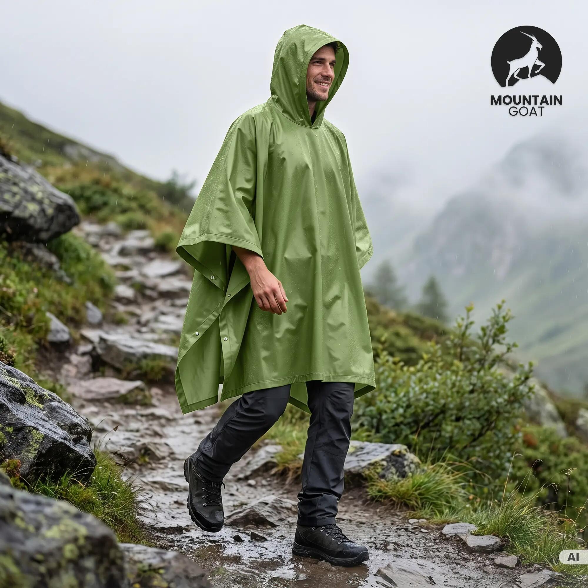 Peleryna przeciwdeszczowa turystyczna dla dorosłych Mountain Goat 4/14