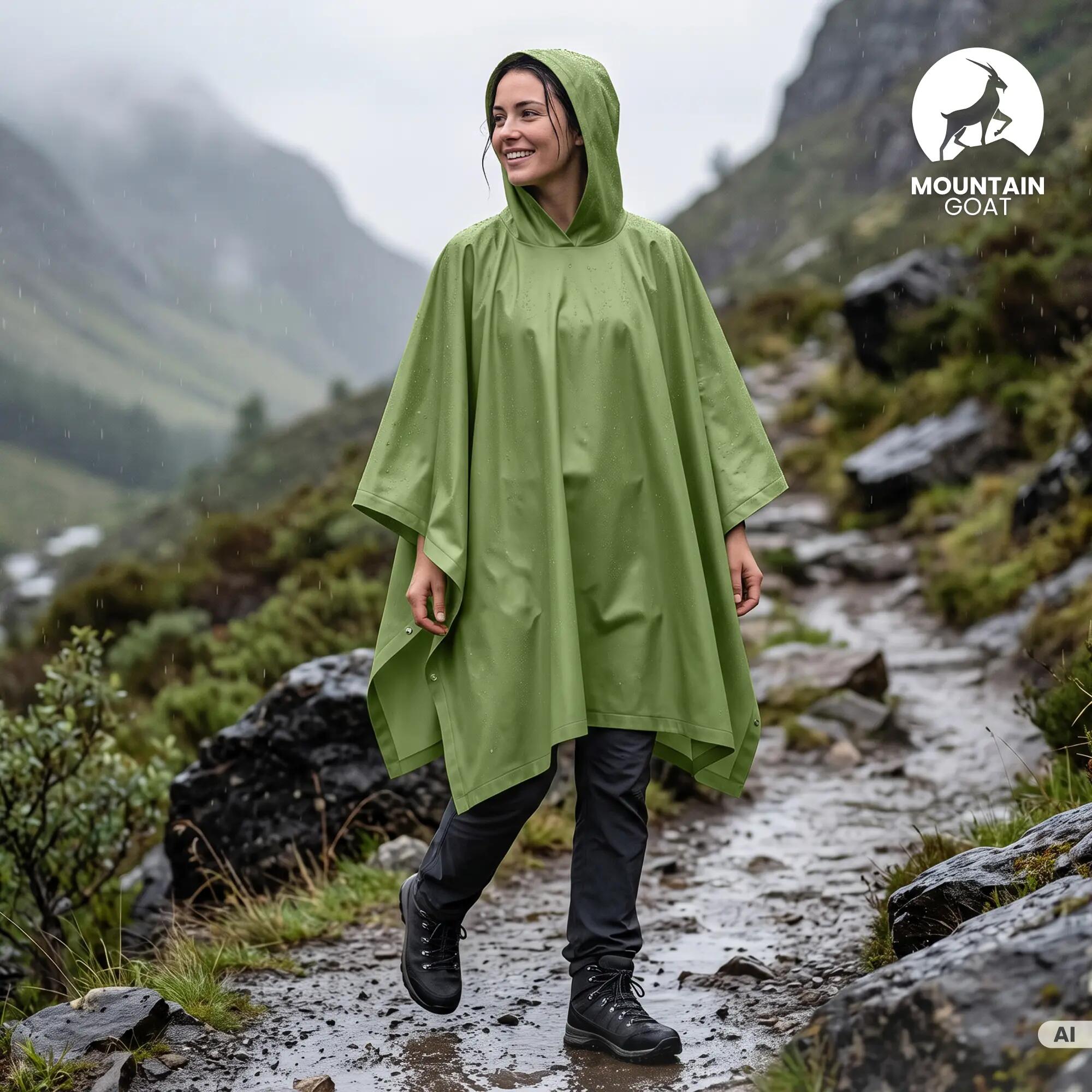 Peleryna przeciwdeszczowa turystyczna dla dorosłych Mountain Goat 2/14