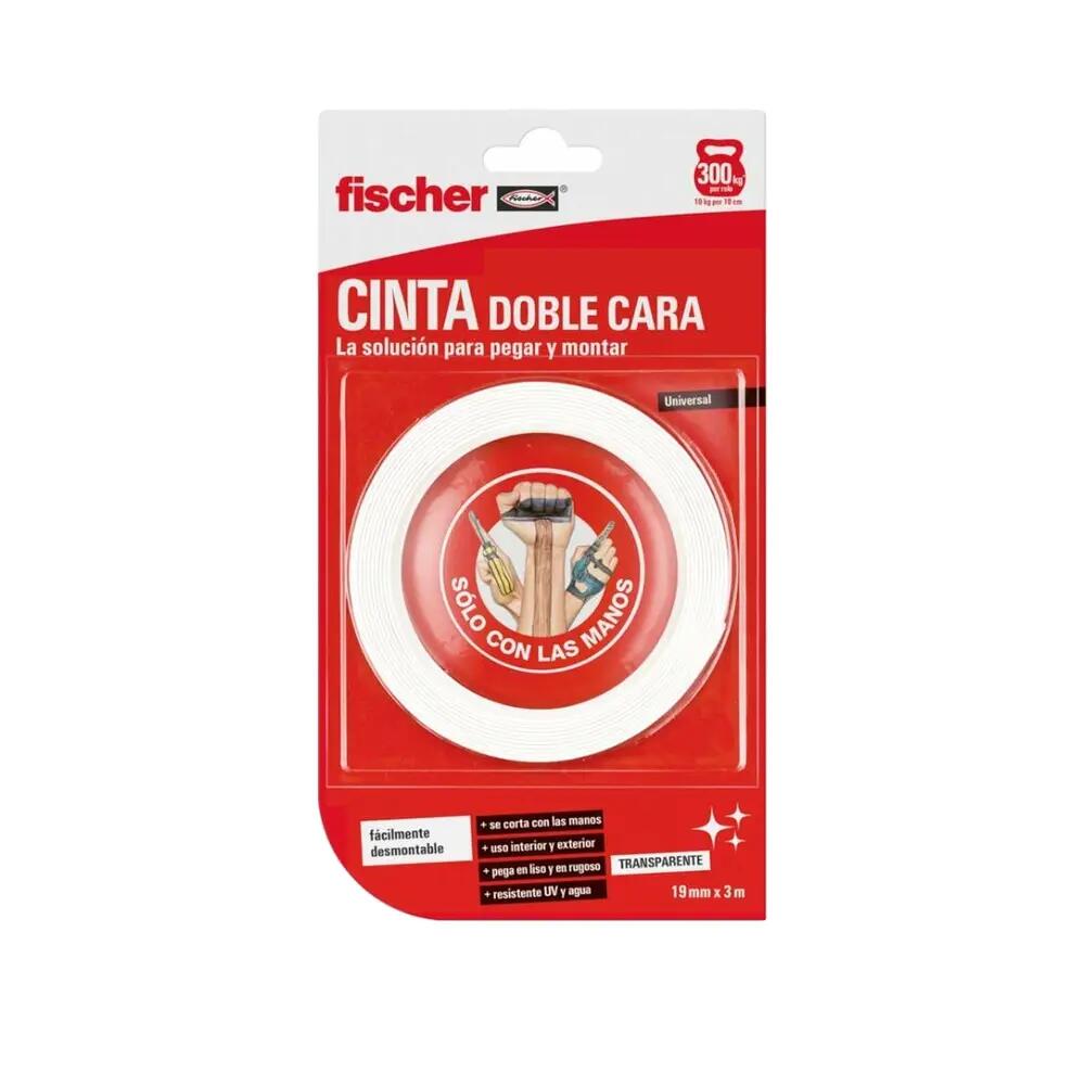 Fita adesiva dupla face Fischer sclm Branco 7/7