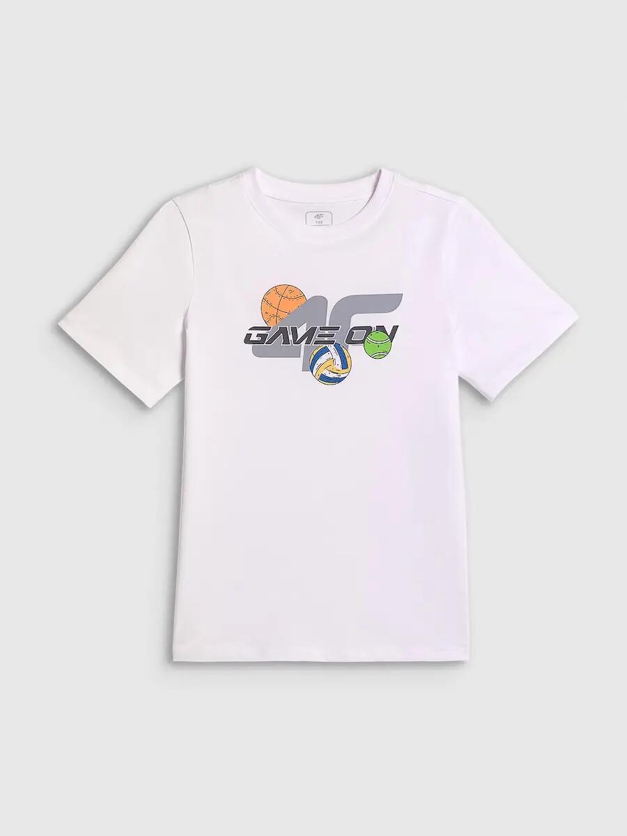 T-shirt bawełniany chłopięcy 4F 5/6