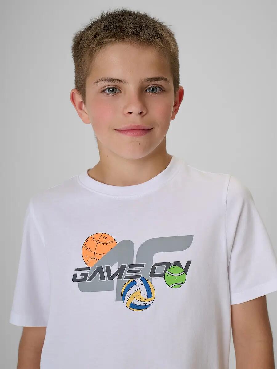 T-shirt bawełniany chłopięcy 4F 3/6