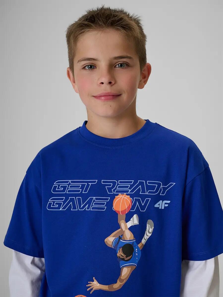 T-shirt bawełniany chłopięcy 4F 4/6