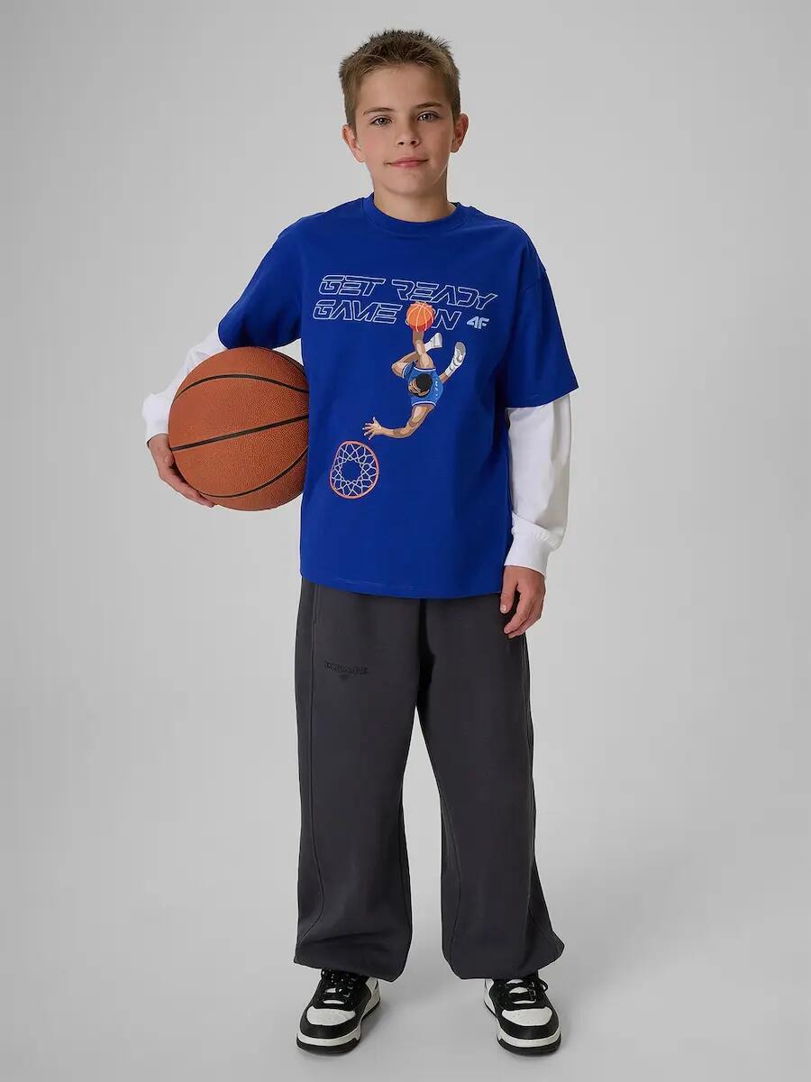 T-shirt bawełniany chłopięcy 4F 3/6