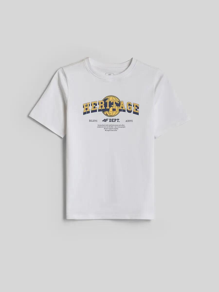T-shirt bawełniany chłopięcy 4F 5/6
