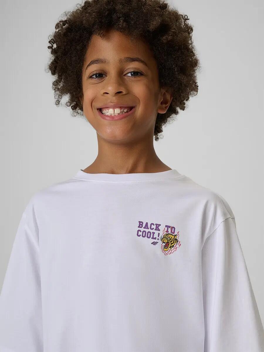 T-shirt bawełniany chłopięcy 4F 3/7