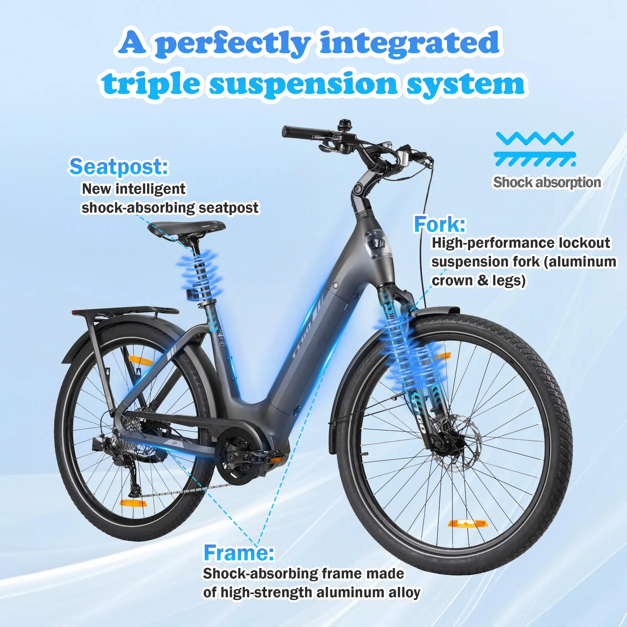 Z5 Bicicleta elétrica para adultos Bateria 36V 18Ah Pneus de 27,5 polegadas 8/11