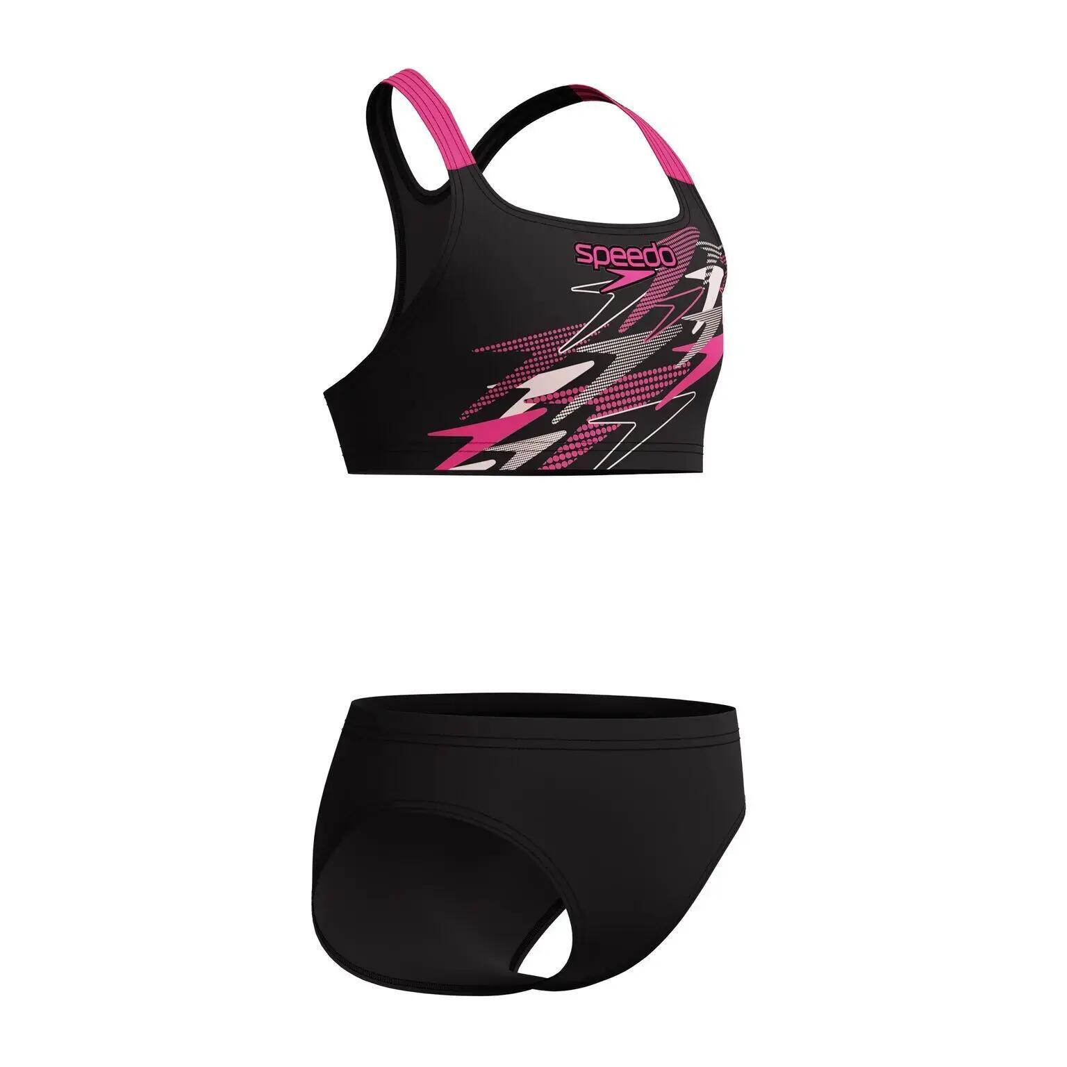 Costume da bagno a 2 pezzi ragazza Speedo Medley Logo Racerback 3/7