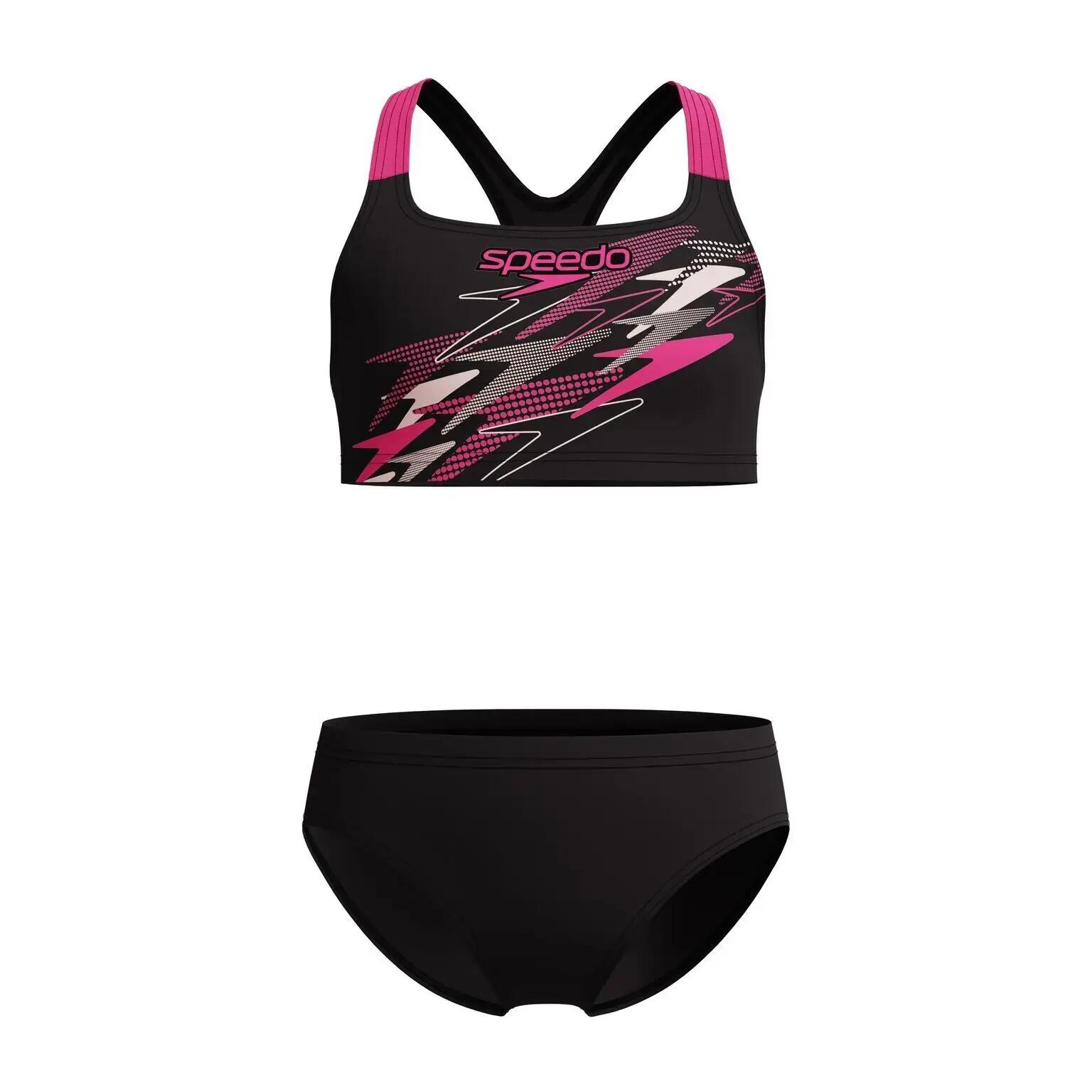 Costume da bagno a 2 pezzi ragazza Speedo Medley Logo Racerback 2/7