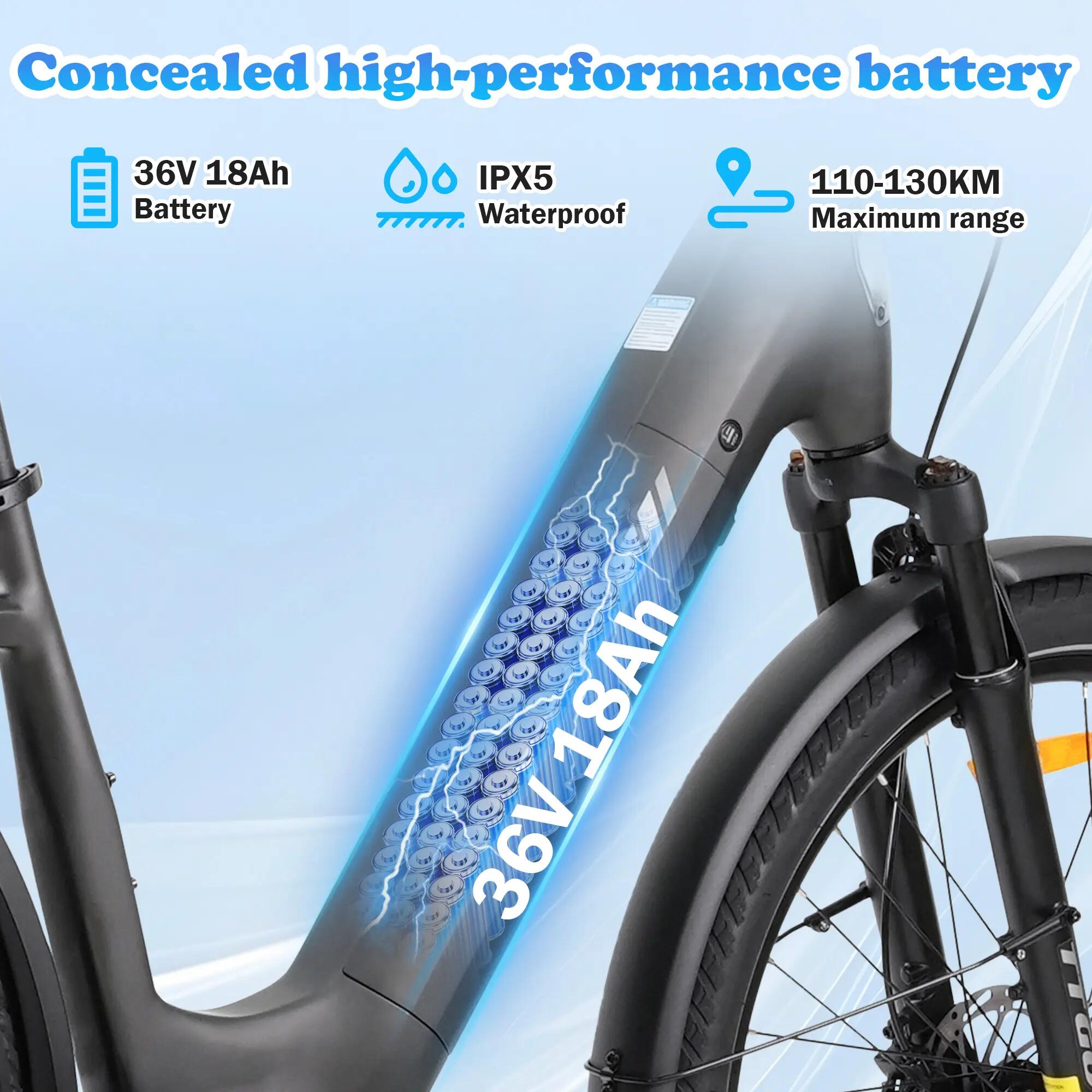 Z5 Bicicleta elétrica para adultos Bateria 36V 18Ah Pneus de 27,5 polegadas 6/11