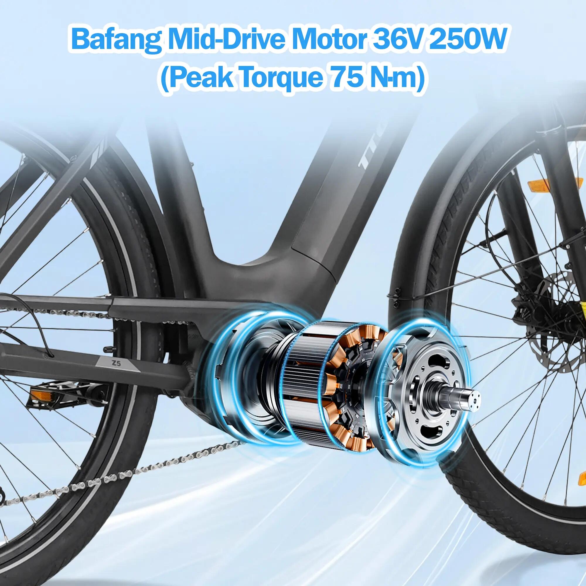 Z5 Bicicleta elétrica para adultos Bateria 36V 18Ah Pneus de 27,5 polegadas 5/11