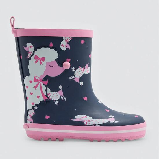 Bottes de pluie fille imprimé caniche doublure sherpa