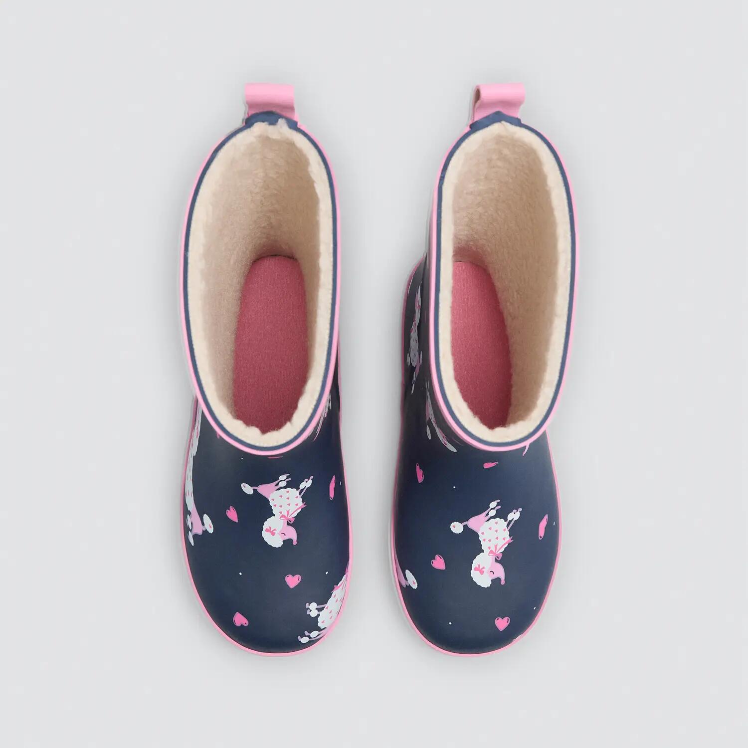 Bottes de pluie fille imprimé caniche doublure sherpa 3/7