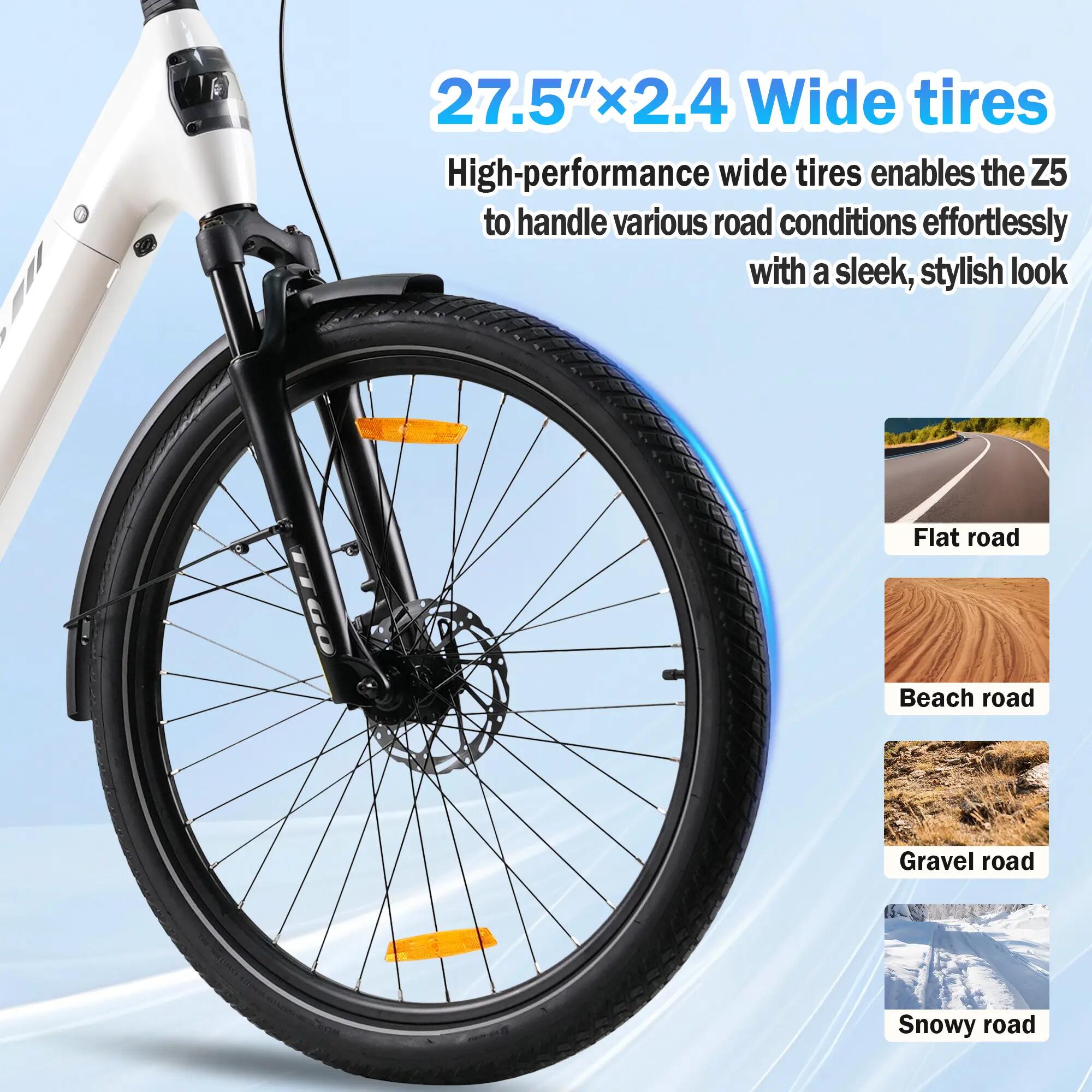 Z5 Bici elettrica da città, Batteria 36V 18Ah, Pneumatici da 27,5 pollici 9/10
