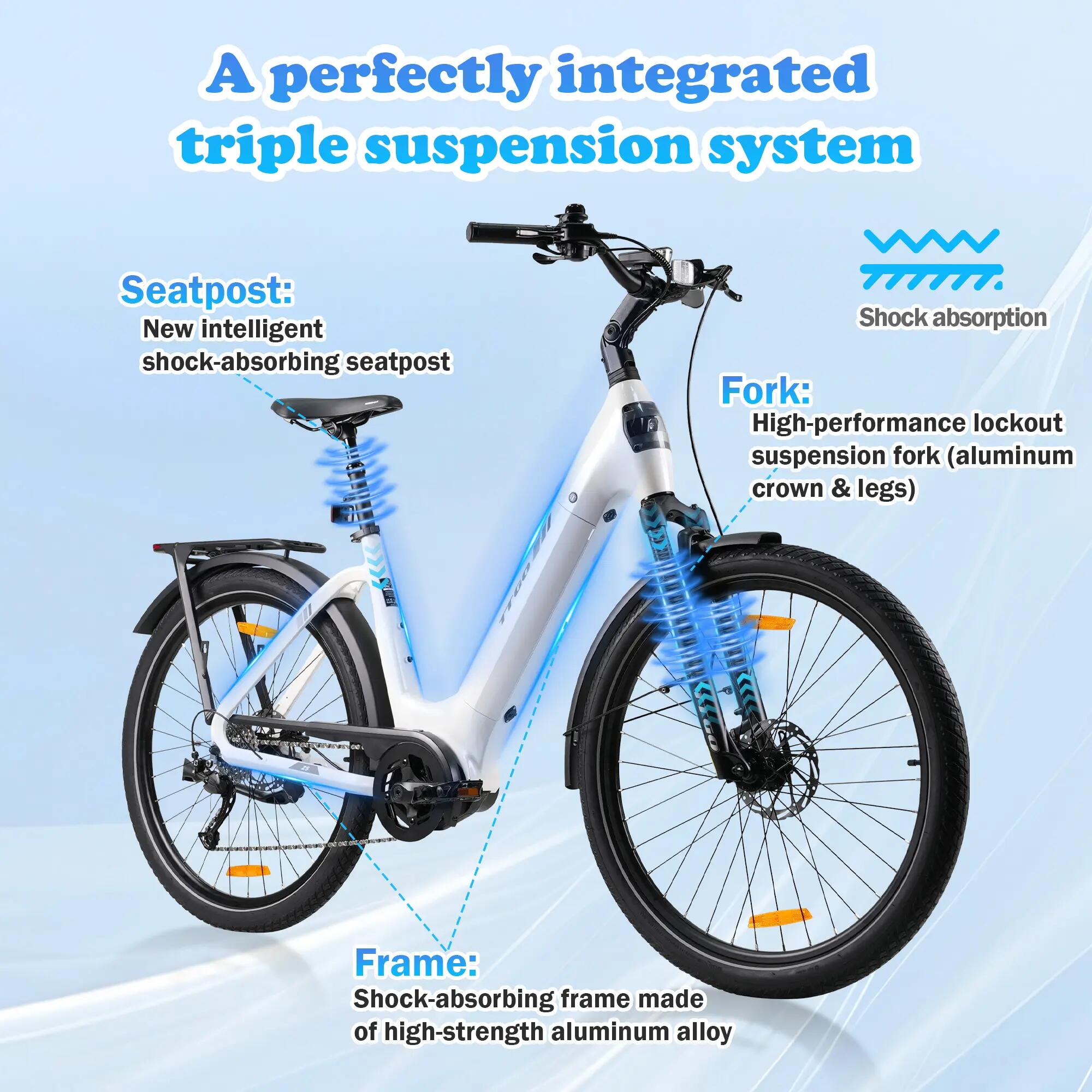 Z5 Bici elettrica da città, Batteria 36V 18Ah, Pneumatici da 27,5 pollici 8/10