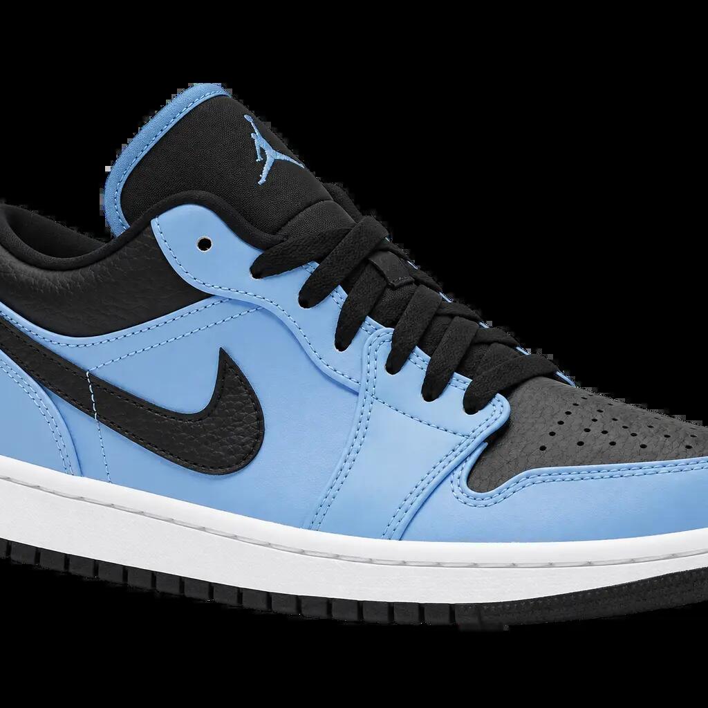 Pánske tenisky nízky strih - University Blue, čierna, biela - Jordan 1 Low
