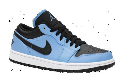 Baskets homme basses university blue, noir, blanc - Jordan 1 Low