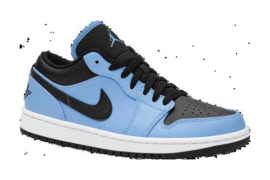 Baskets homme basses university blue, noir, blanc - Jordan 1 Low