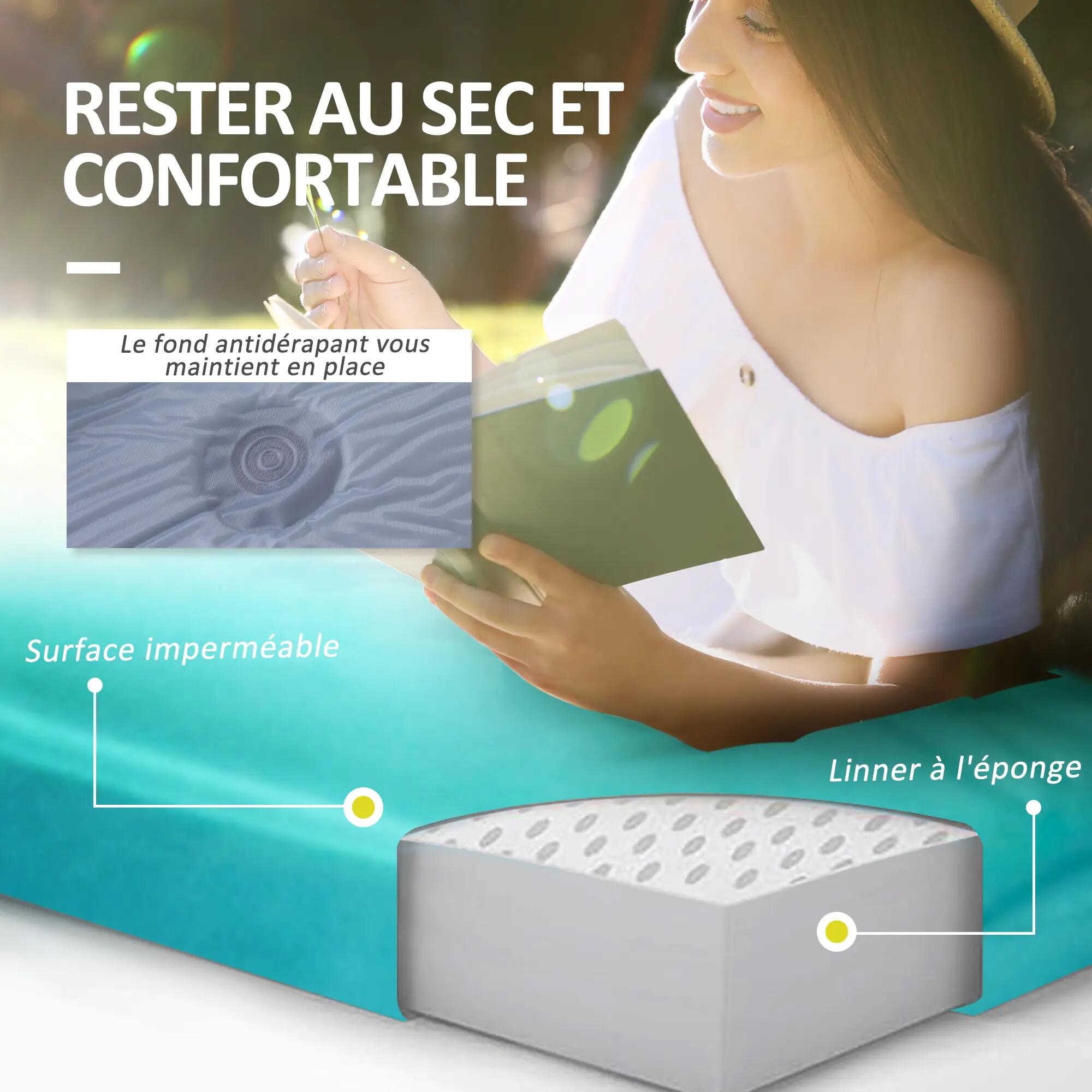 Matelas de camping 2 places autogonflant avec oreillers et sac 5/5