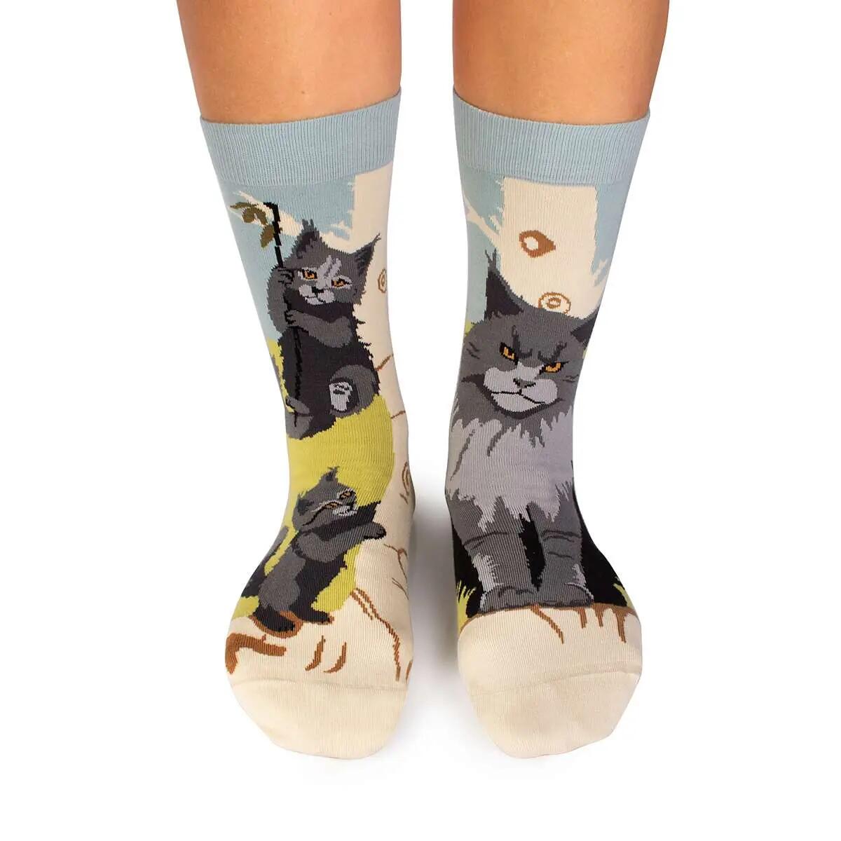 Șosete bumbac Arty Socks cu Pisici Maine Coon Albastru 2/2
