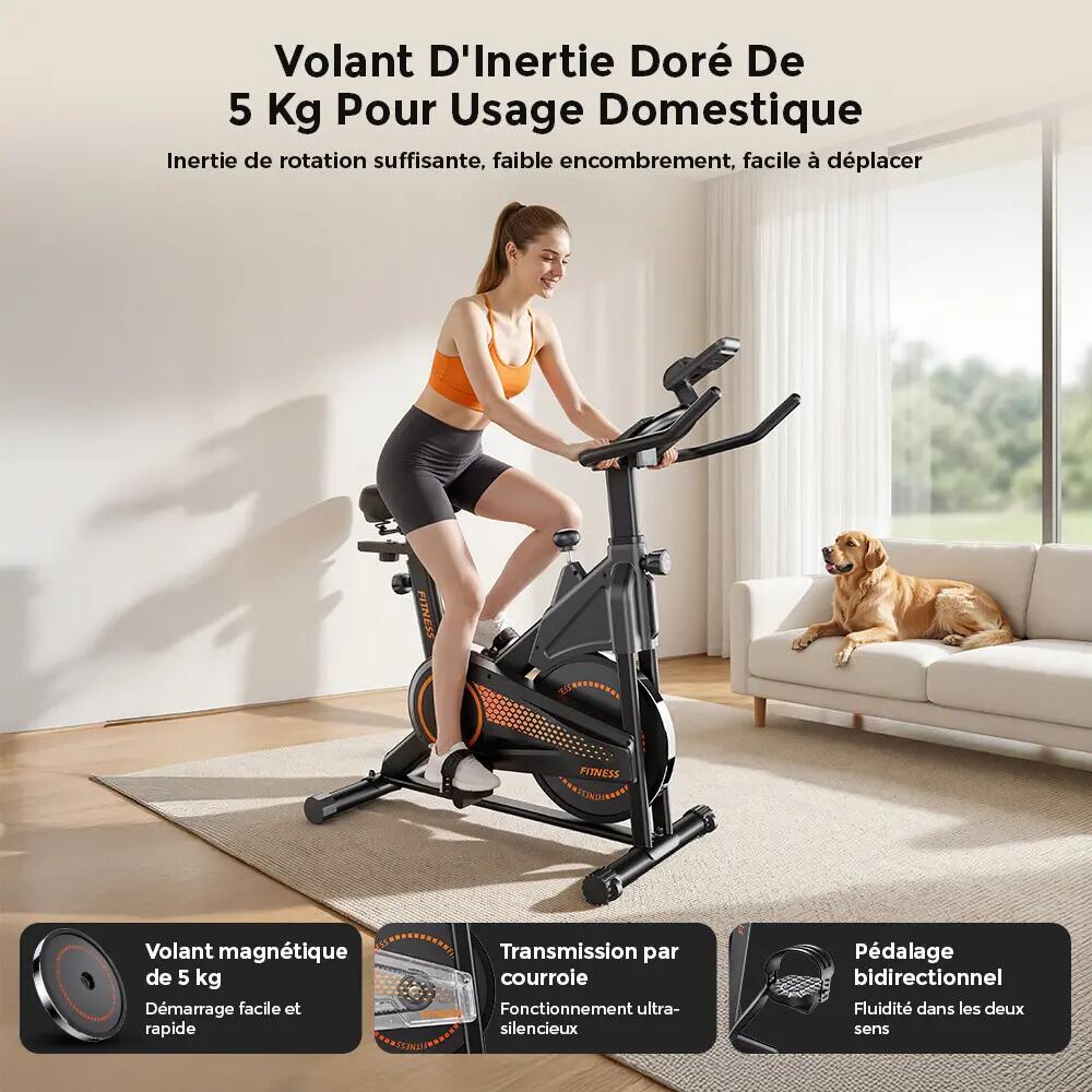 Magnetyczny rower treningowy iscooter DC001A, koło zamachowe 5 kg 5/11