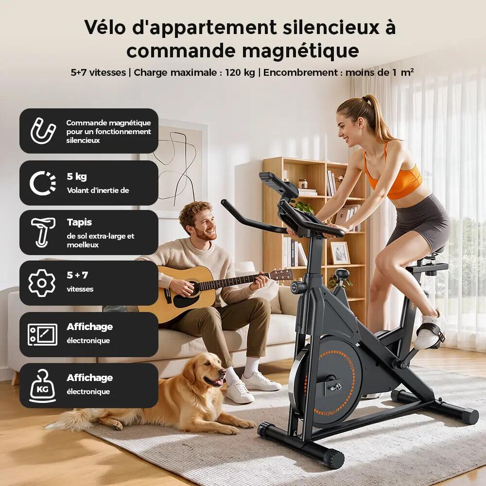 Magnetyczny rower treningowy iscooter DC001A, koło zamachowe 5 kg 11/11