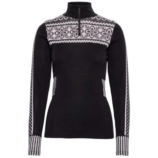 Langarm Shirt 1/2 Reißverschluss für Damen Kari Traa Ines