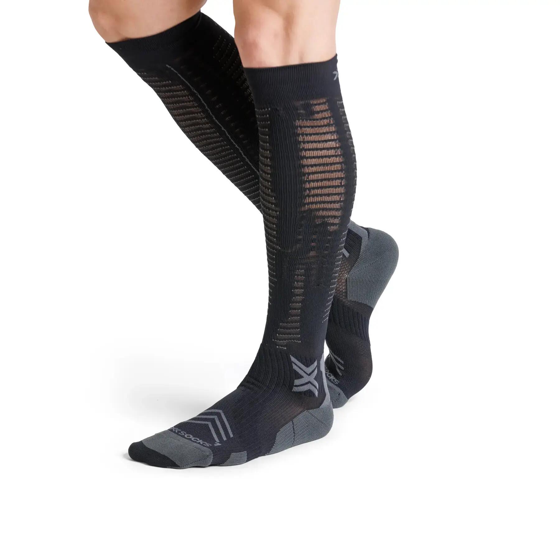 X-Socks Run Expert Effektor Otc Sokken Zwart/Donkergrijs 3/4