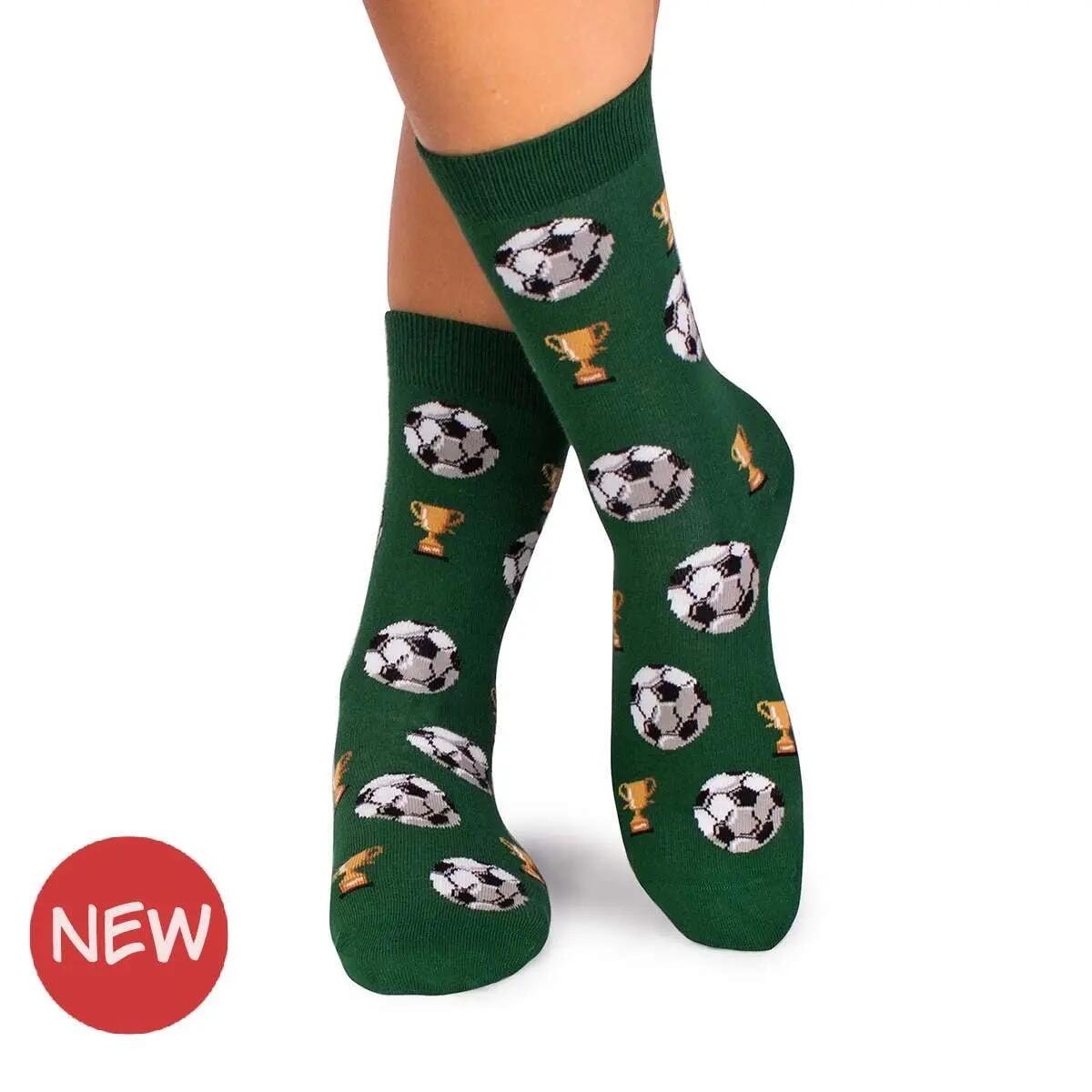 Sosete bumbac Fotbal Verde - Imagine 1