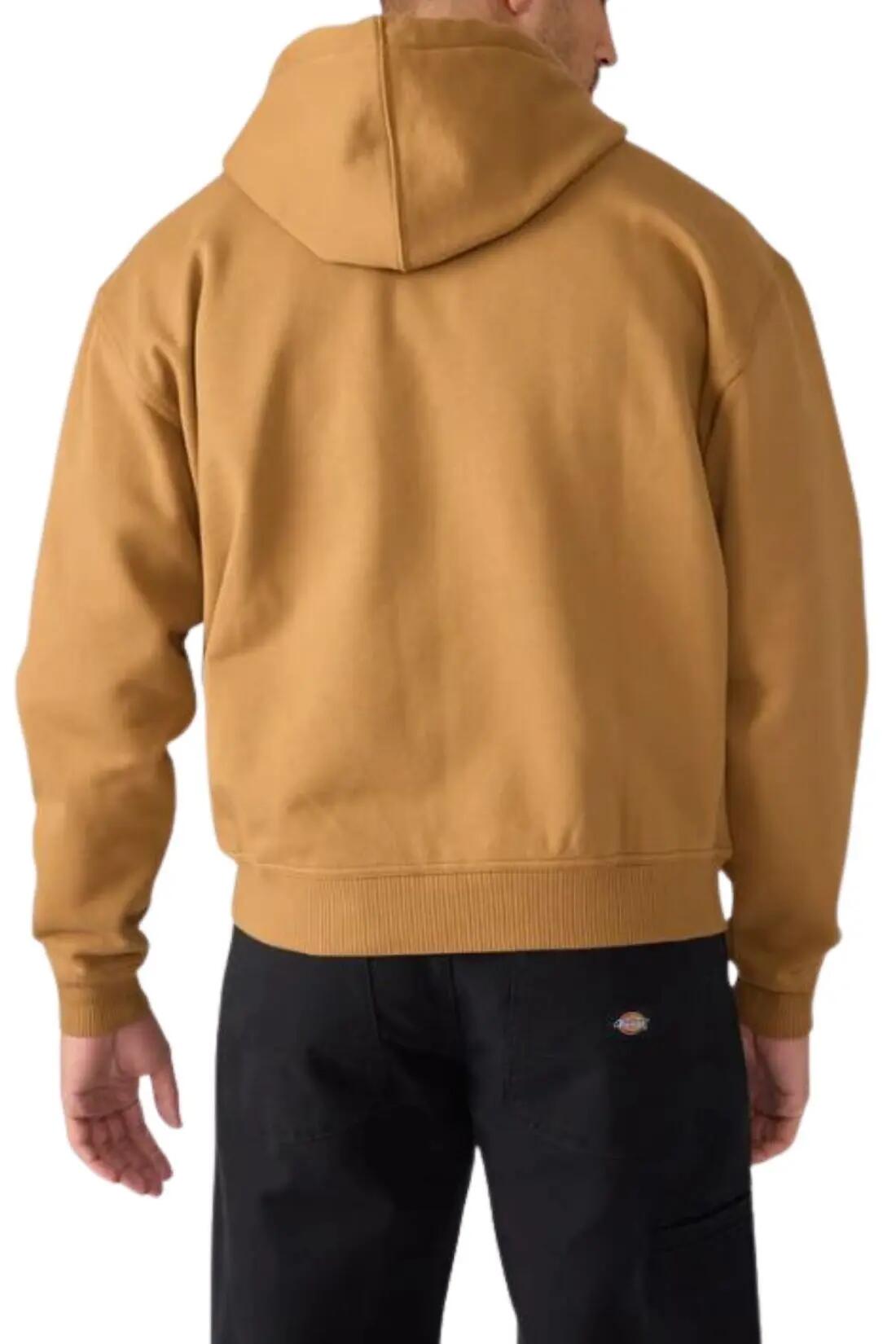 Pánska zapínacia mikina DICKIES x Thrasher s voľným strihom v karamelovohnedej 4/5