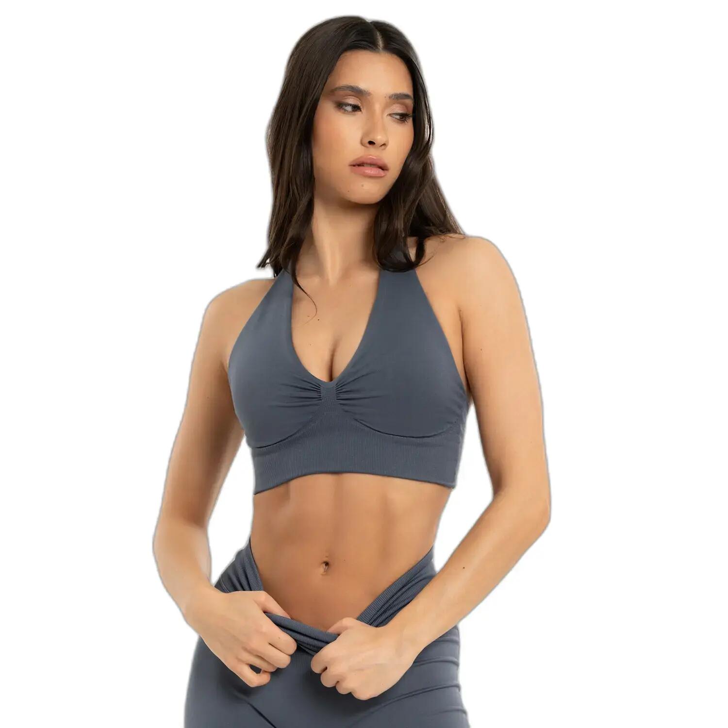 Damski biustonosz typu halter Gym Glamour Seamless open back 1/3