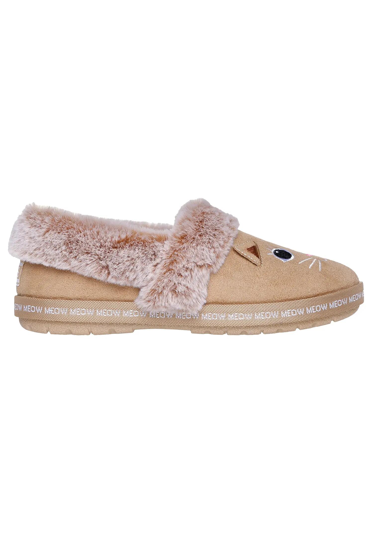 Skechers Damen BOBS Too Cozy Meow Pajamas Hausschuhe 33355 TAN 3/4