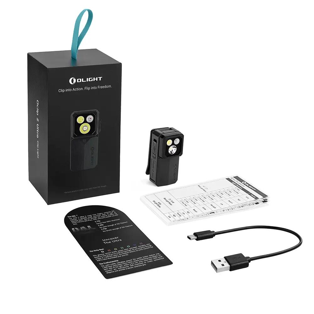 Lanterna articulada Olight Oclip 2 Ultra 580 lúmens com luz UV e clip 360 3/3
