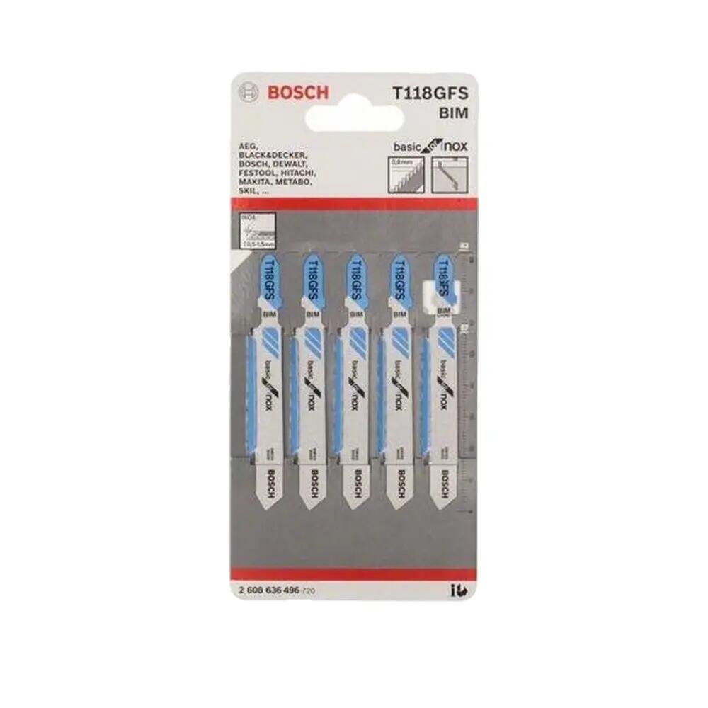 Lames de scie sauteuse Bosch T 118 GFS en acier inoxydable 5 sztuk 5/5
