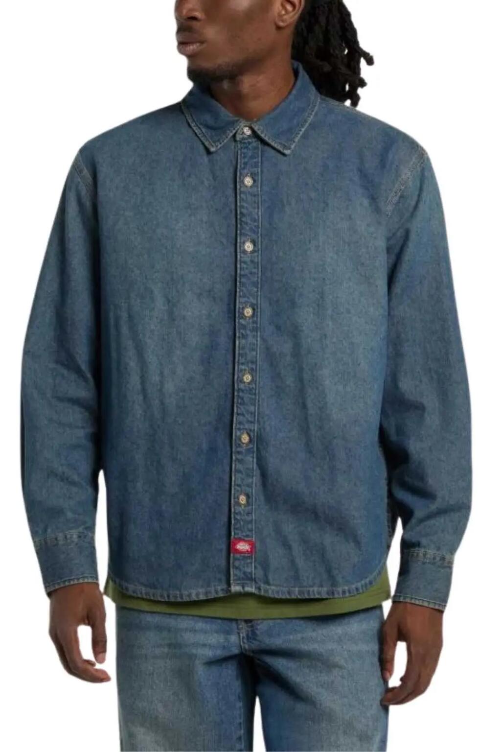 Pánska športová košeľa, ľahký denim, relaxed strih, bavlna, námornícka modrá