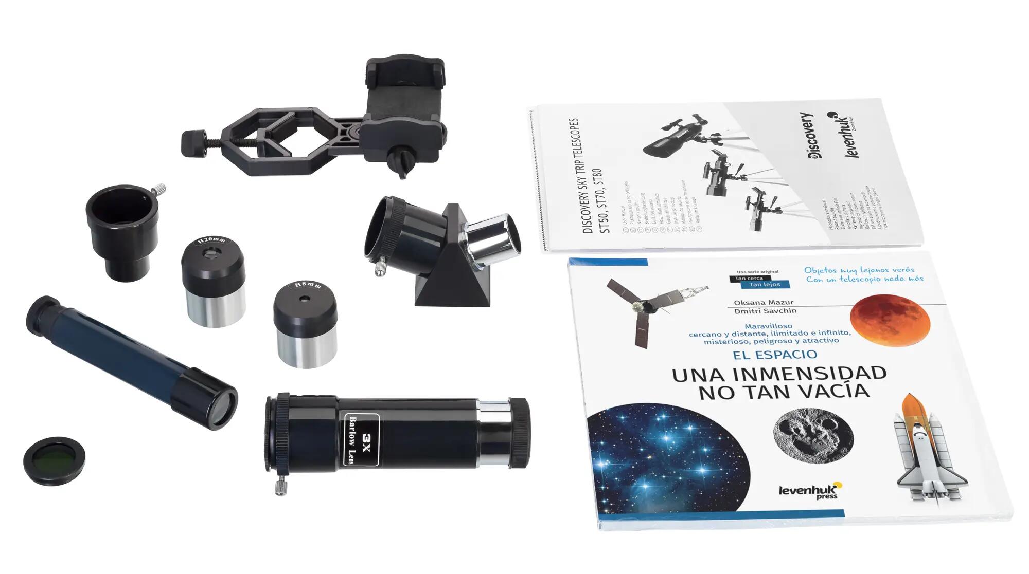 Telescopio astronomico - Rifrattore compatto - Levenhuk Discovery Sky Trip ST50 4/10