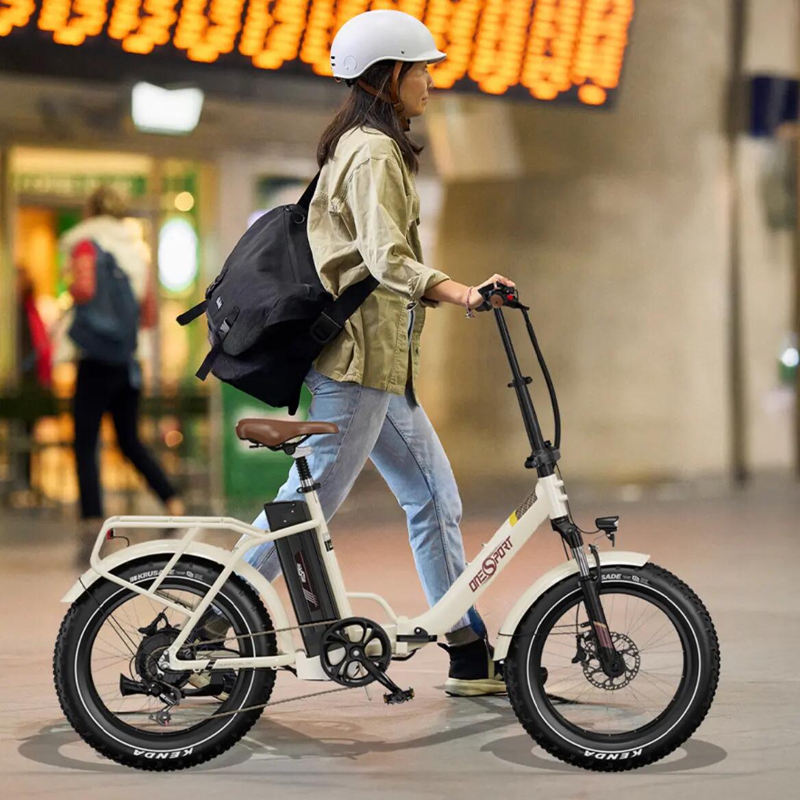 Bicicleta eléctrica urbana adulto ONESPORT OT16 MAX 48V 18Ah neumáticos 20" 13/15
