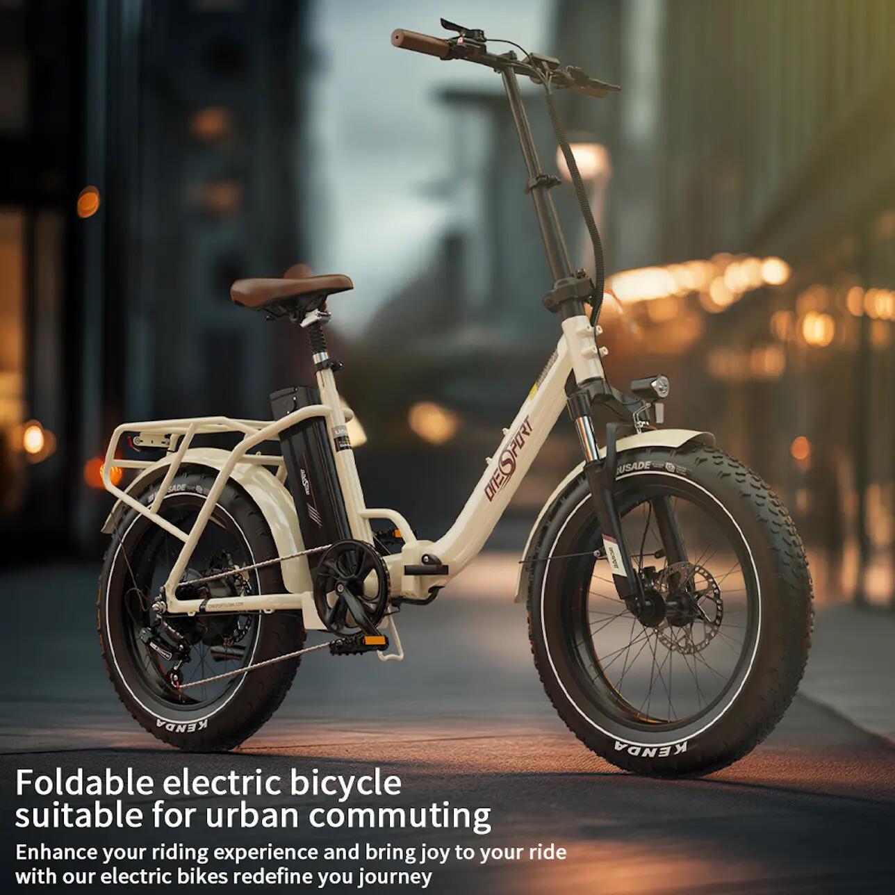 Bicicleta eléctrica urbana adulto ONESPORT OT16 MAX 48V 18Ah neumáticos 20" 12/15