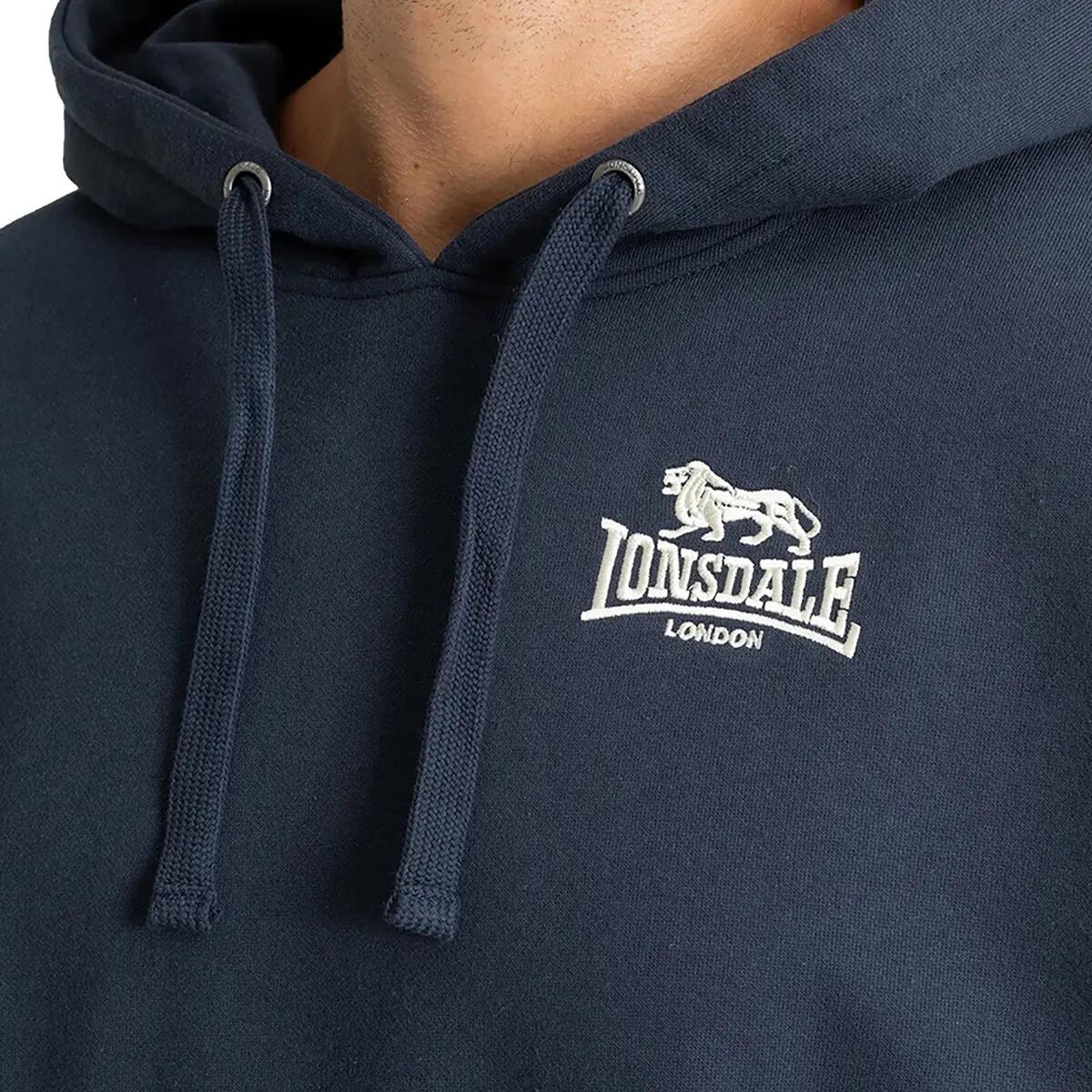 Lonsdale Hoodie Stratford 117943 Dark Navy/Ecru-XXL 3/4