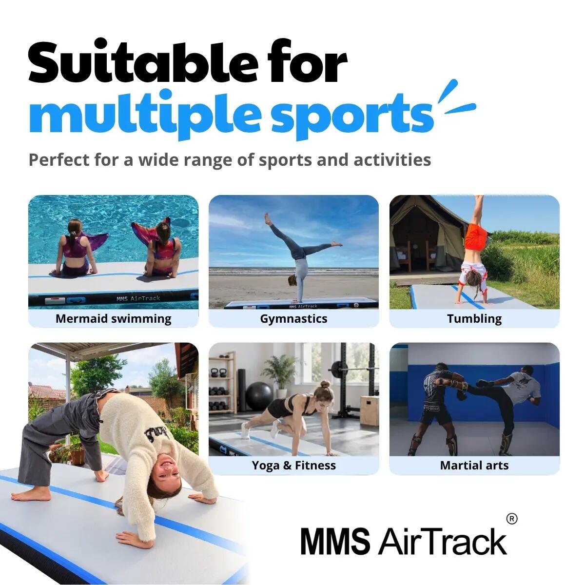 AirTrack Basic – Aufblasbare Turnmatte für Gymnastik und Fitness, 2–4 m 6/11