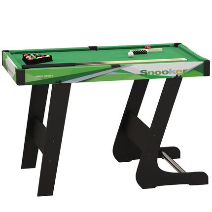 Mini table de billard pliable avec accessoires acier MDF noir vert