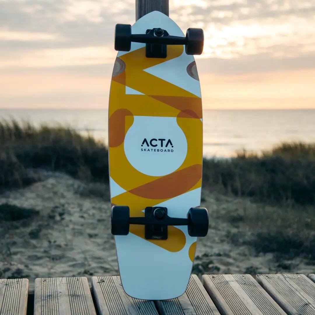 Surfskate 31" Overlap Orange/Weiß - Surf Skateboard Komplett 3/10