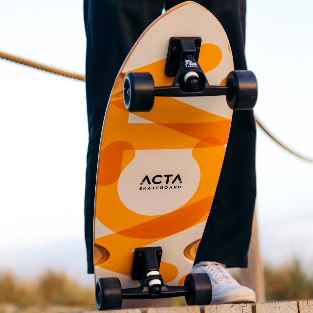 Surfskate 31" Overlap Orange/Weiß - Surf Skateboard Komplett 4/10