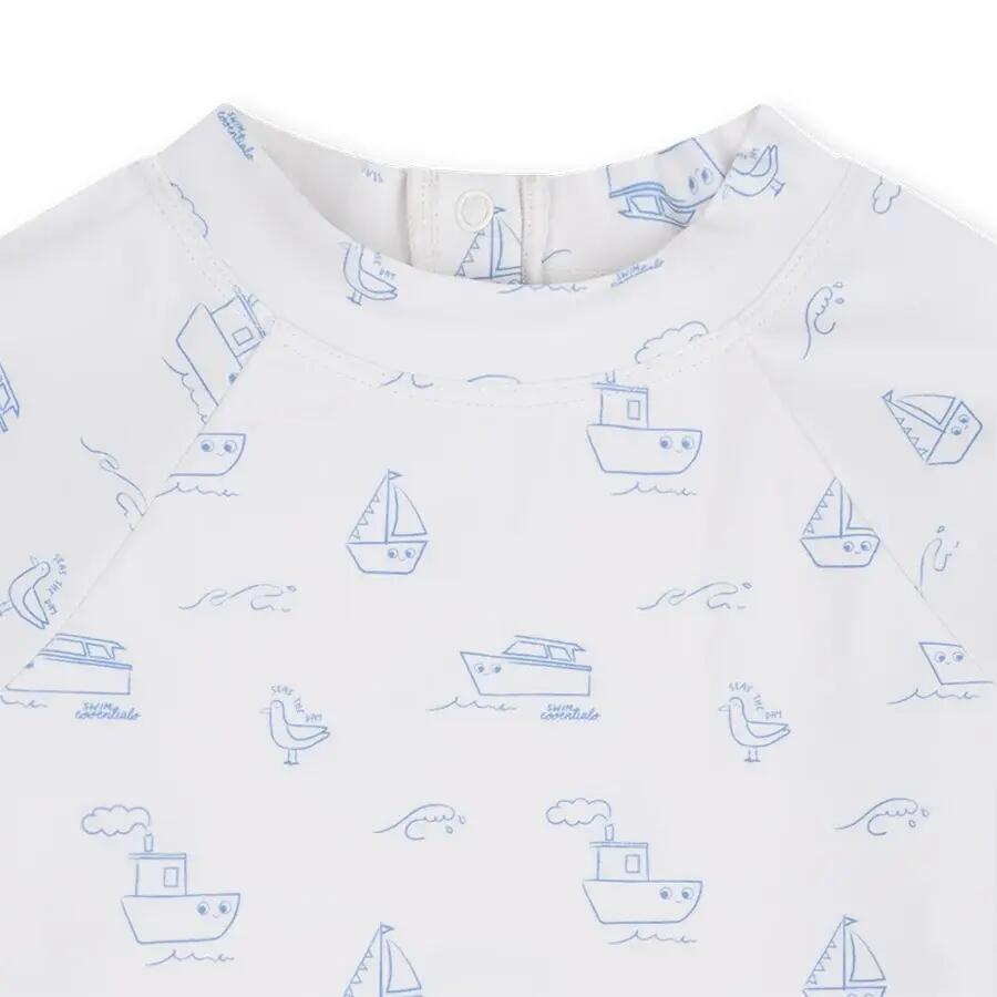 T-shirt da nuoto UV Swim Essentials a maniche lunghe - Beige/blu - Seas The Day 3/6