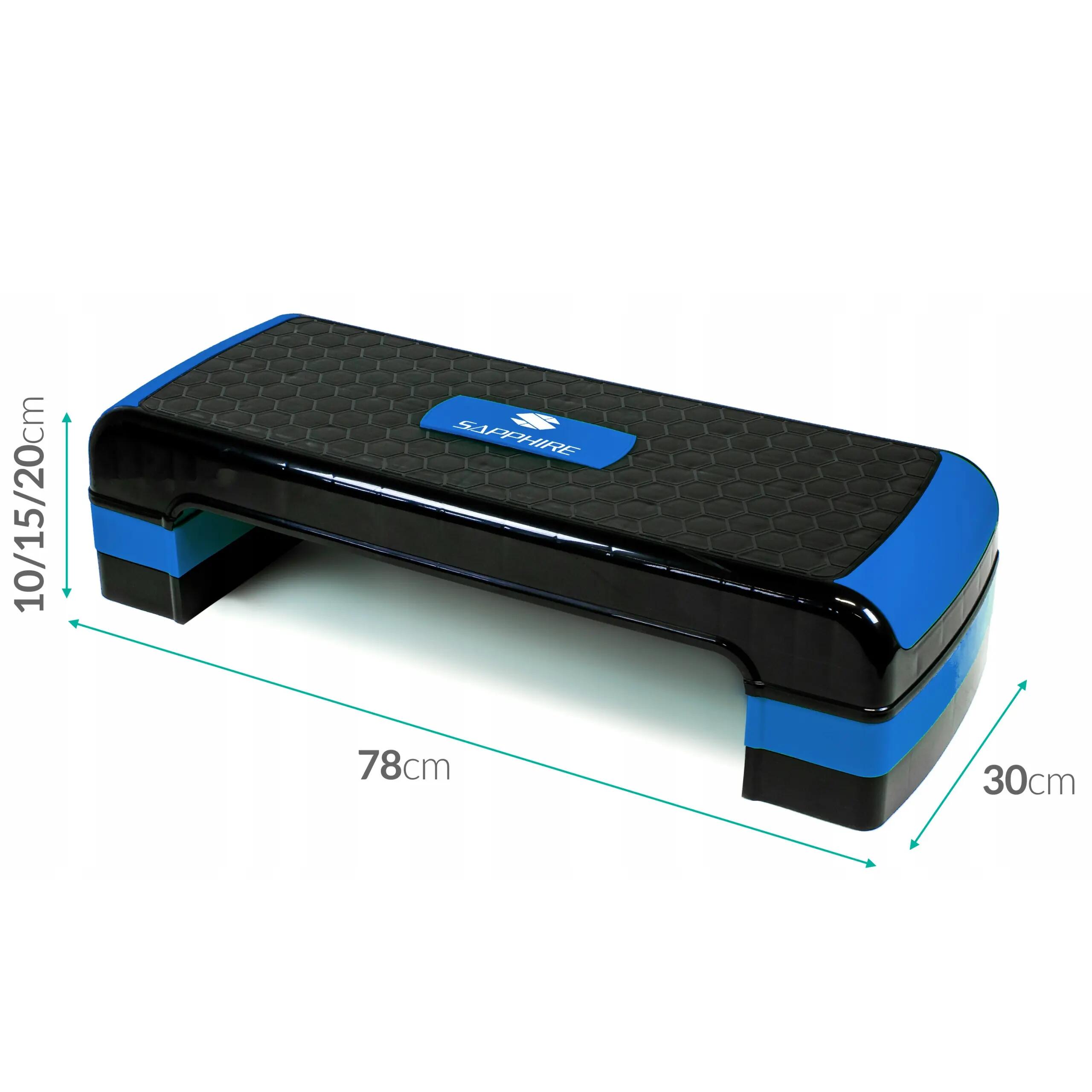 Step fitness trzystopniowy podest Sapphire SG-047 regulowany 10/15/20cm do 100kg 9/9