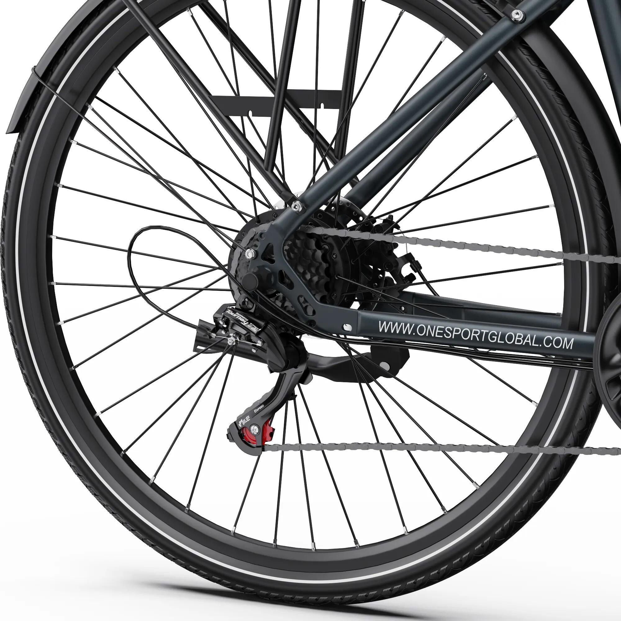 ONESPORT OT12 PRO Elektrický bicykel s pedálovou asistencou, 36V250W, 13Ah，IPX4 10/15