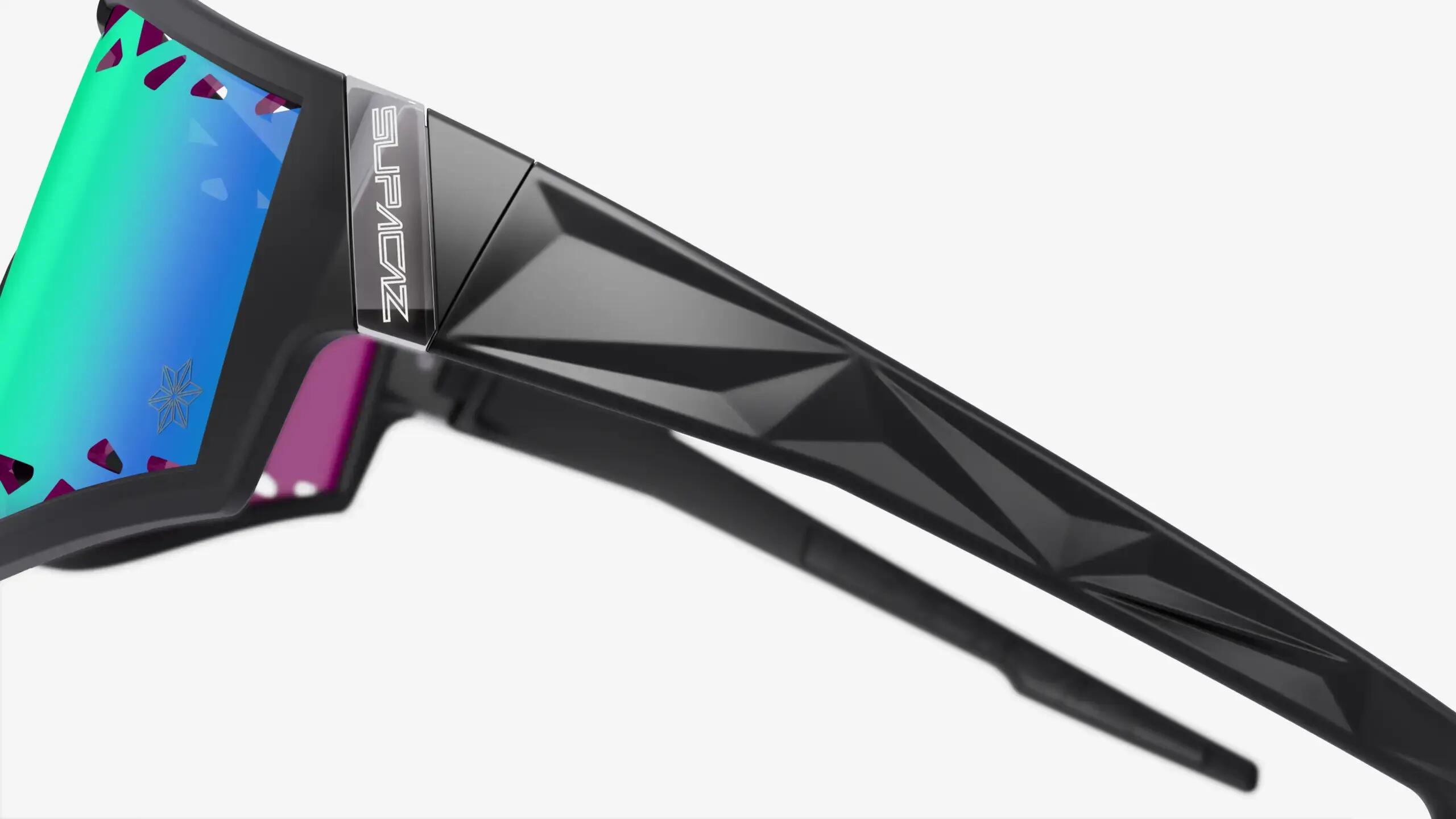 Supacaz Zonnebril-Galactic-Matte Black met Laser Performance lens Aurora 7/9