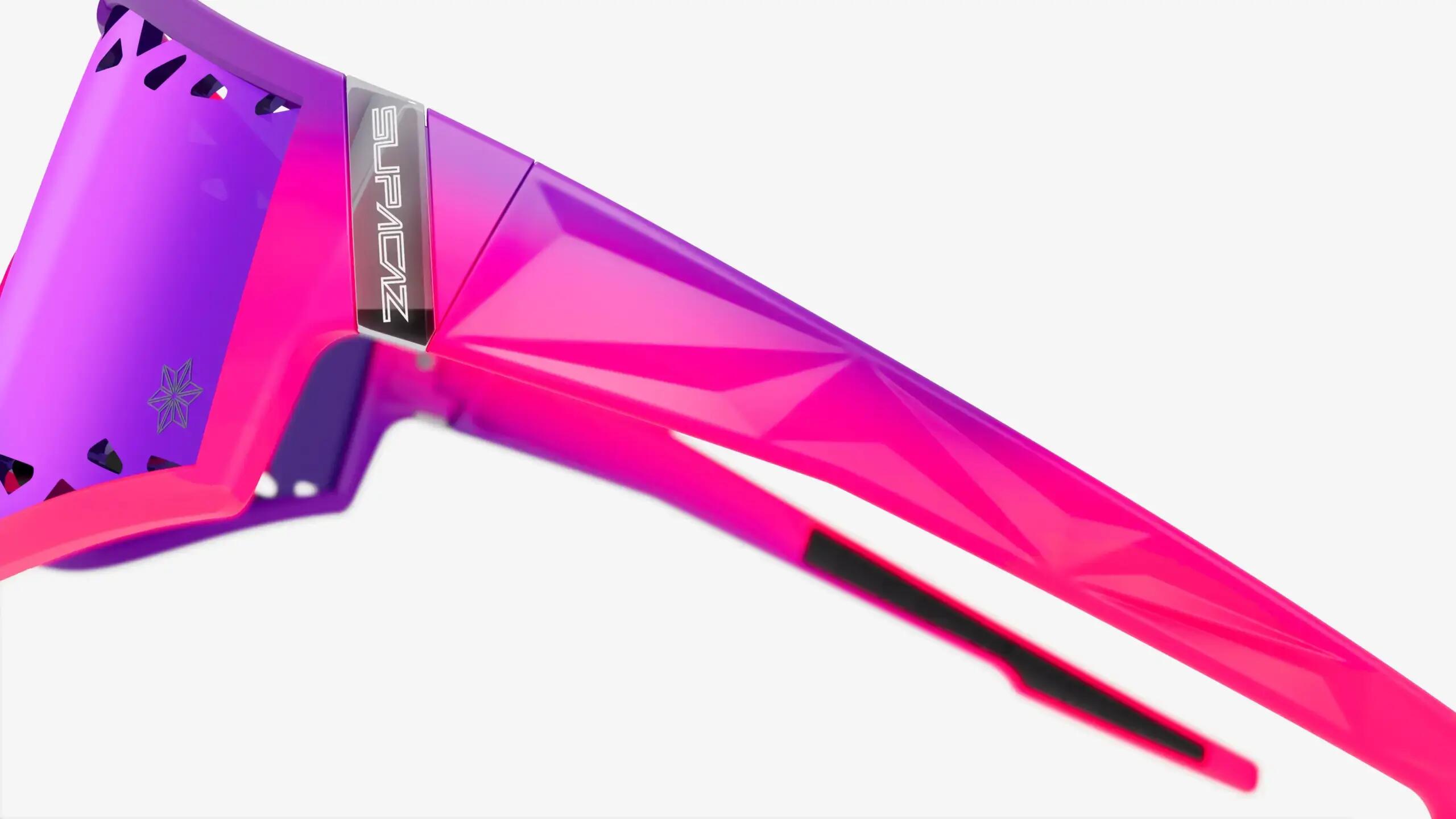 Gafas de Sol Supacaz-Galactic-Neon Purple/Pink Fader - lente Laser Purple Kush 7/9