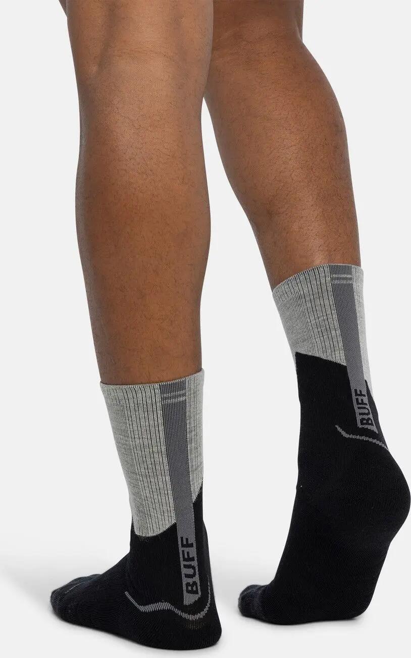 Calcetines MW lana merino caña alta Unisex Buff Negro S 4/6