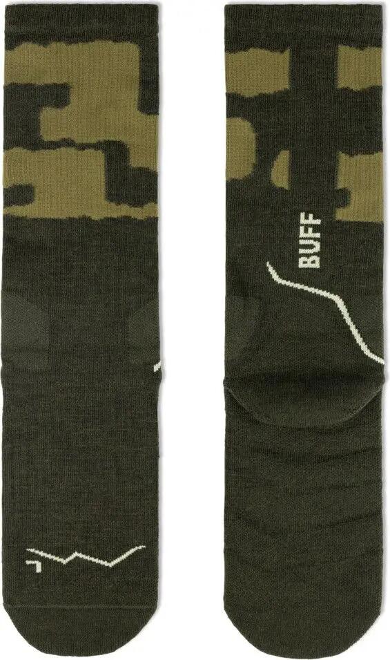 Buff Merino Midweight Crew-sokken, Beetle Green 3/4